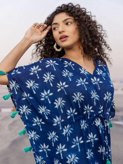 Women's indian origin Indigo Short Kaftan in all sizes.