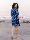 Women's indian origin Indigo Short Kaftan in all sizes.